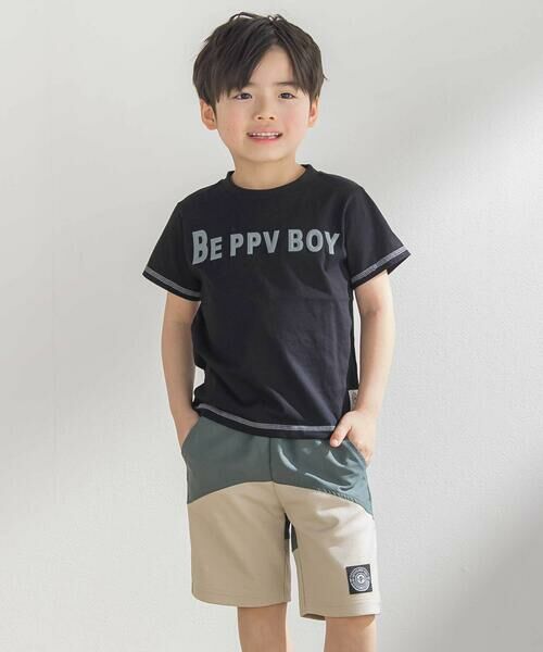 BeBe Petits Pois Vert / ベベ プチ ポワ ヴェール Tシャツ | 配色ステッチ立体ロゴプリント半袖Tシャツ(95~160cm) | 詳細6