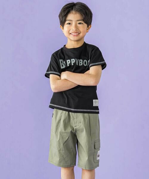 BeBe Petits Pois Vert / ベベ プチ ポワ ヴェール Tシャツ | 配色ステッチ立体ロゴプリント半袖Tシャツ(95~160cm) | 詳細9