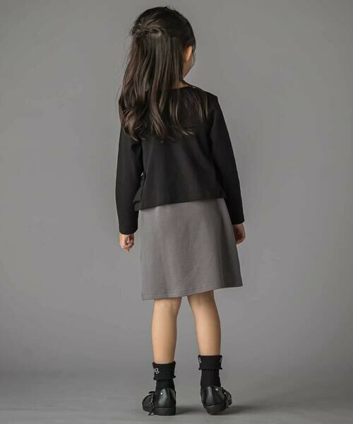 BeBe Petits Pois Vert / ベベ プチ ポワ ヴェール ミニ丈・ひざ丈ワンピース | 【店舗限定】重ね着風配色ポンチ長袖ワンピース(95~150cm) | 詳細2