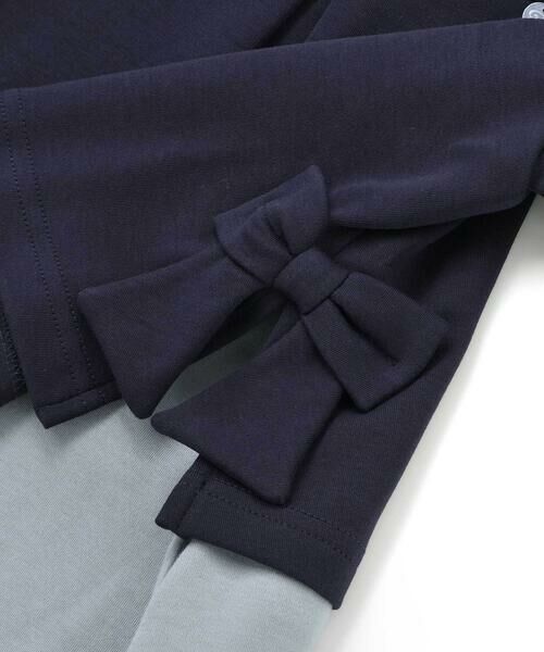 BeBe Petits Pois Vert / ベベ プチ ポワ ヴェール ミニ丈・ひざ丈ワンピース | 【店舗限定】重ね着風配色ポンチ長袖ワンピース(95~150cm) | 詳細12