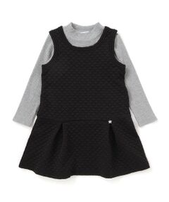 BeBe Petits Pois Vert / ベベ プチ ポワ ヴェール その他 | 【店舗限定】くもキルトジャンパースカート＋長袖リブトップスセット(95~150cm)