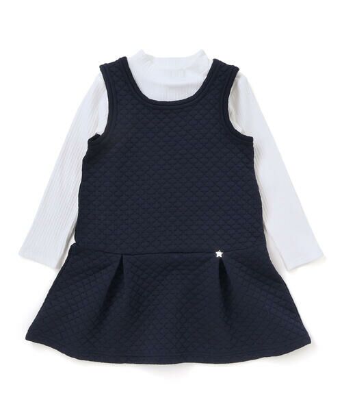 BeBe Petits Pois Vert / ベベ プチ ポワ ヴェール その他 | 【店舗限定】くもキルトジャンパースカート＋長袖リブトップスセット(95~150cm) | 詳細5