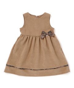 BeBe Petits Pois Vert / ベベ プチ ポワ ヴェール ロング・マキシ丈ワンピース | 【店舗限定】チェック柄リボンジャンパースカート(95~150cm)