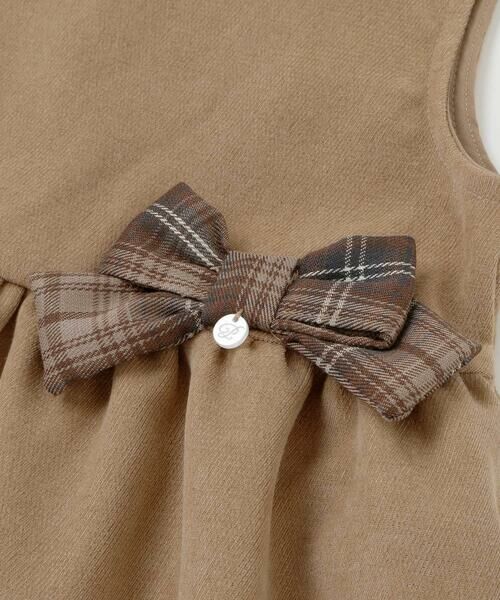 BeBe Petits Pois Vert / ベベ プチ ポワ ヴェール ロング・マキシ丈ワンピース | 【店舗限定】チェック柄リボンジャンパースカート(95~150cm) | 詳細12
