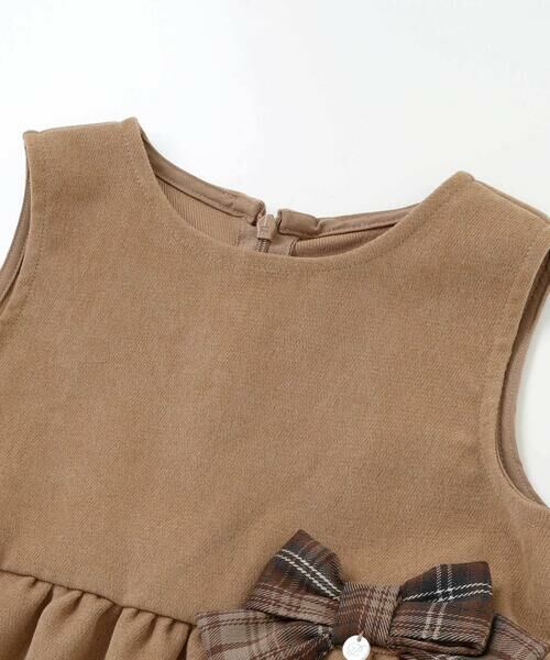 BeBe Petits Pois Vert / ベベ プチ ポワ ヴェール ロング・マキシ丈ワンピース | 【店舗限定】チェック柄リボンジャンパースカート(95~150cm) | 詳細9