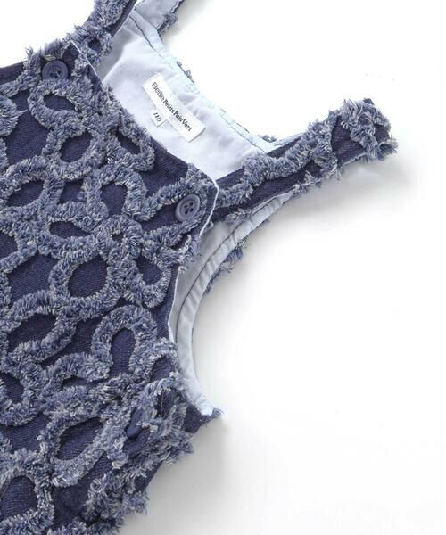 BeBe Petits Pois Vert / ベベ プチ ポワ ヴェール ミニ・ひざ丈スカート | 【店舗限定】花柄フリンジデニムジャンパースカート(95~150cm) | 詳細6