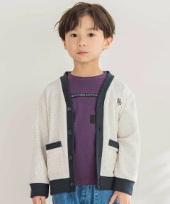 BeBe Petits Pois Vert / ベベ プチ ポワ ヴェール カーディガン・ボレロ | 【店舗限定】配色裏毛カーディガン(95~160cm)