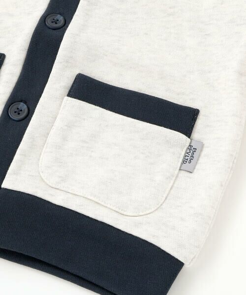 BeBe Petits Pois Vert / ベベ プチ ポワ ヴェール カーディガン・ボレロ | 【店舗限定】配色裏毛カーディガン(95~160cm) | 詳細9