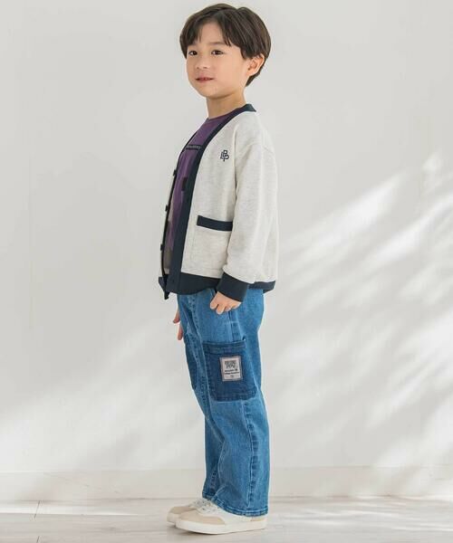 BeBe Petits Pois Vert / ベベ プチ ポワ ヴェール カーディガン・ボレロ | 【店舗限定】配色裏毛カーディガン(95~160cm) | 詳細2