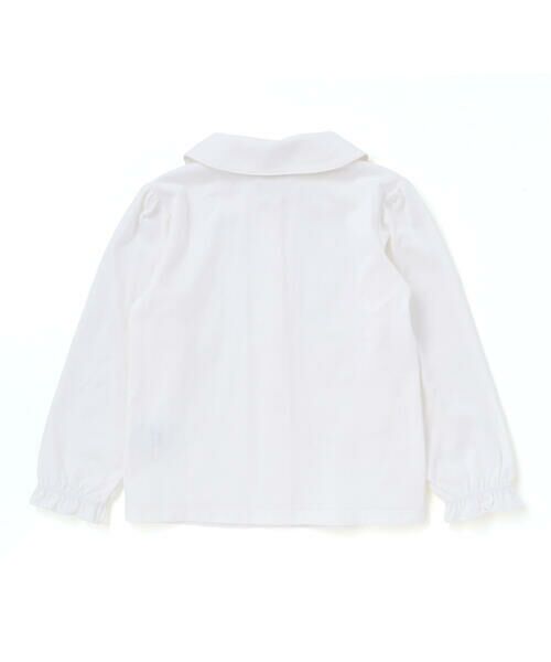 BeBe Petits Pois Vert / ベベ プチ ポワ ヴェール シャツ・ブラウス | 【店舗限定】襟付き花ワッペン刺しゅう天竺長袖ブラウス(95~150cm) | 詳細5