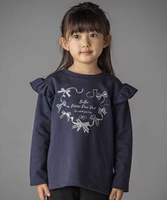 BeBe Petits Pois Vert / ベベ プチ ポワ ヴェール スウェット | 【店舗限定】ハートリボンプリント裏毛長袖トレーナー(95~150cm)