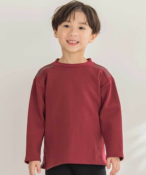 BeBe Petits Pois Vert/ベベ プチ ポワ ヴェール 【店舗限定】ショルダーロゴ刺しゅうポンチ長袖トレーナー(95~150cm) ボルドー 95cm BeBe Petits Pois Vert/ベベ プチ ポワ ヴェール 【店舗限定】ショルダーロゴ刺しゅうポンチ長袖トレーナー(95~150cm) ボルドー 95cm