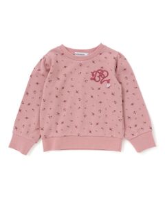 BeBe Petits Pois Vert / ベベ プチ ポワ ヴェール スウェット | 【店舗限定】花柄インクジェット裏毛長袖トレーナー(95~150cm)
