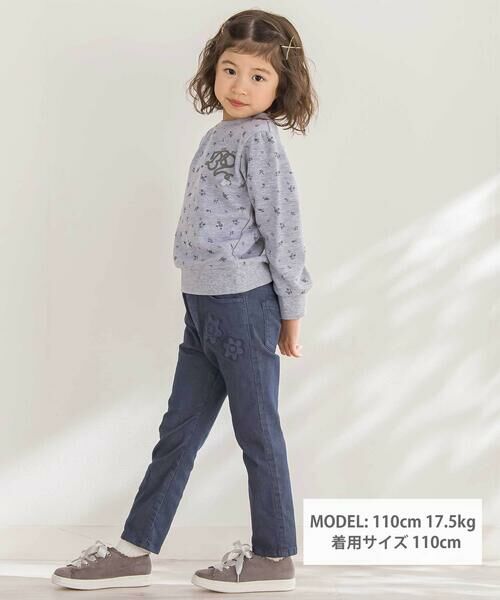 BeBe Petits Pois Vert / ベベ プチ ポワ ヴェール デニムパンツ | 【店舗限定】花パッチワークカラーデニムロングパンツ(95~150cm) | 詳細1