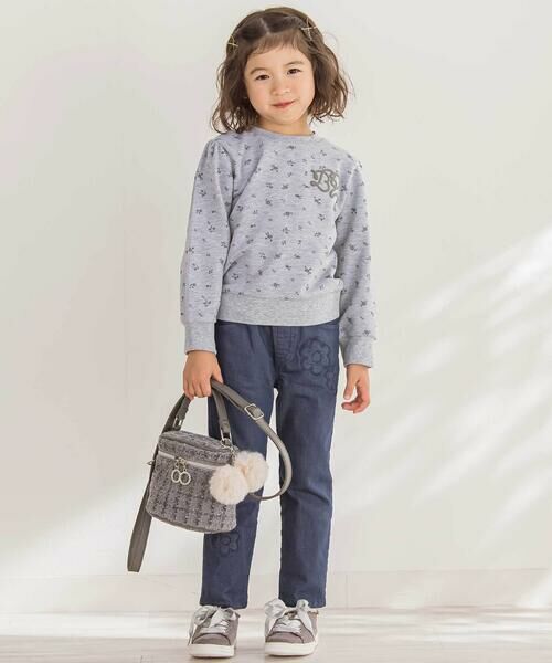 BeBe Petits Pois Vert / ベベ プチ ポワ ヴェール デニムパンツ | 【店舗限定】花パッチワークカラーデニムロングパンツ(95~150cm) | 詳細3