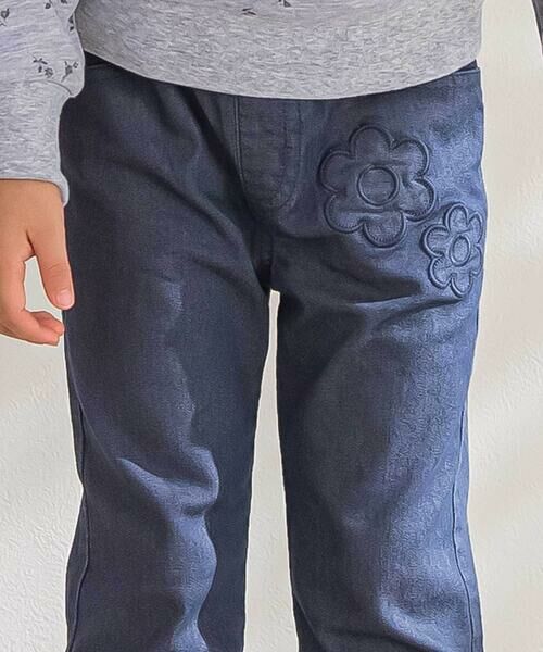 BeBe Petits Pois Vert / ベベ プチ ポワ ヴェール デニムパンツ | 【店舗限定】花パッチワークカラーデニムロングパンツ(95~150cm) | 詳細5