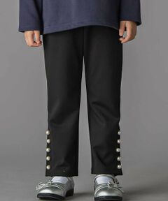 BeBe Petits Pois Vert / ベベ プチ ポワ ヴェール その他パンツ | 【店舗限定】裾パールボタンポンチロングパンツ(95~150cm)