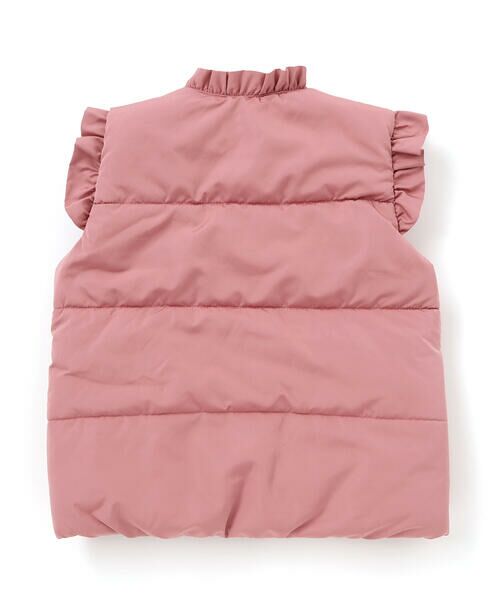 BeBe Petits Pois Vert / ベベ プチ ポワ ヴェール ベスト | 【店舗限定】リボンフリルタフタ中綿ベスト(95~150cm) | 詳細3
