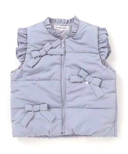 BeBe Petits Pois Vert / ベベ プチ ポワ ヴェール ベスト | 【店舗限定】リボンフリルタフタ中綿ベスト(95~150cm) | 詳細7