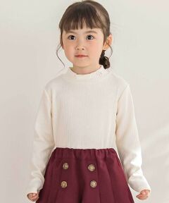 BeBe Petits Pois Vert / ベベ プチ ポワ ヴェール Tシャツ | 【店舗限定】プチハイネックリブトップス(95~160cm)