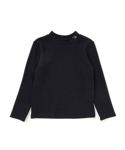 BeBe Petits Pois Vert/ベベ プチ ポワ ヴェール 【店舗限定】プチハイネックリブトップス(95~160cm) ブラック 160cm BeBe Petits Pois Vert/ベベ プチ ポワ ヴェール 【店舗限定】プチハイネックリブトップス(95~160cm) ブラック 160cm