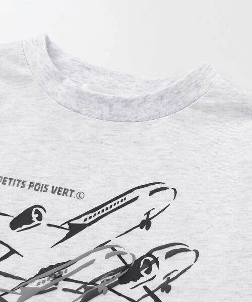 BeBe Petits Pois Vert / ベベ プチ ポワ ヴェール Tシャツ | 【店舗限定】飛行機発泡プリント天竺長袖Tシャツ(95~150cm) | 詳細10