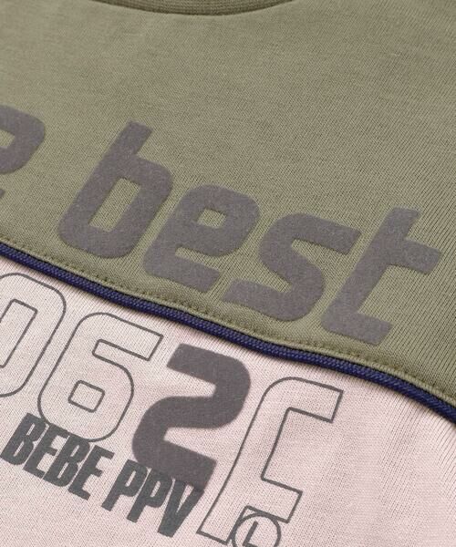 BeBe Petits Pois Vert / ベベ プチ ポワ ヴェール Tシャツ | 【店舗限定】フロッキープリント切り替え天竺長袖Tシャツ(95~150cm) | 詳細11