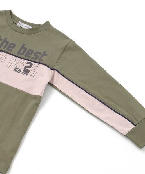 BeBe Petits Pois Vert / ベベ プチ ポワ ヴェール Tシャツ | 【店舗限定】フロッキープリント切り替え天竺長袖Tシャツ(95~150cm) | 詳細12