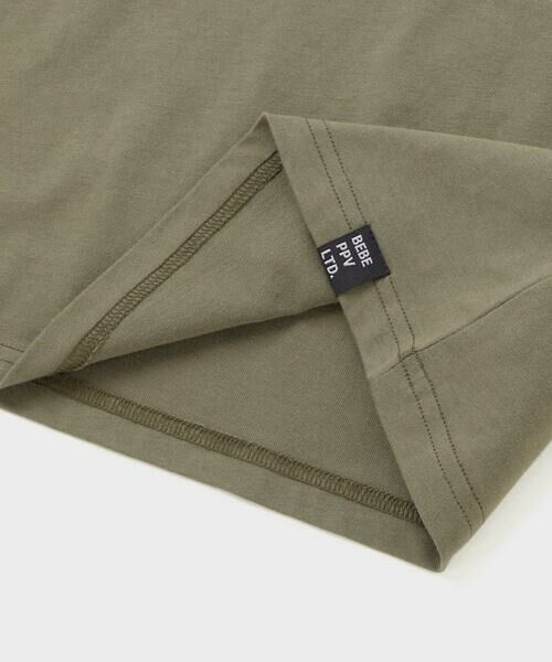 BeBe Petits Pois Vert / ベベ プチ ポワ ヴェール Tシャツ | 【店舗限定】フロッキープリント切り替え天竺長袖Tシャツ(95~150cm) | 詳細14