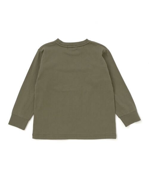 BeBe Petits Pois Vert / ベベ プチ ポワ ヴェール Tシャツ | 【店舗限定】フロッキープリント切り替え天竺長袖Tシャツ(95~150cm) | 詳細9