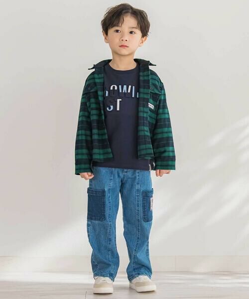BeBe Petits Pois Vert / ベベ プチ ポワ ヴェール Tシャツ | 【店舗限定】インレイエンボスプリント長袖Tシャツ(95~150cm) | 詳細2