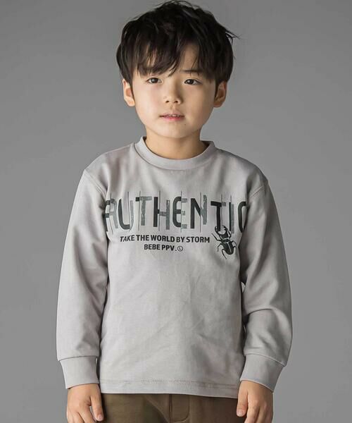 BeBe Petits Pois Vert/ベベ プチ ポワ ヴェール 【店舗限定】インレイ発泡プリントクワガタムシ長袖Tシャツ(95~150cm) グレー 110cm BeBe Petits Pois Vert/ベベ プチ ポワ ヴェール 【店舗限定】インレイ発泡プリントクワガタムシ長袖Tシャツ(95~150cm) グレー 110cm