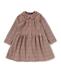 BeBe Petits Pois Vert / ベベ プチ ポワ ヴェール ミニ丈・ひざ丈ワンピース | グレンチェック襟リボンワンピース(95~150cm)