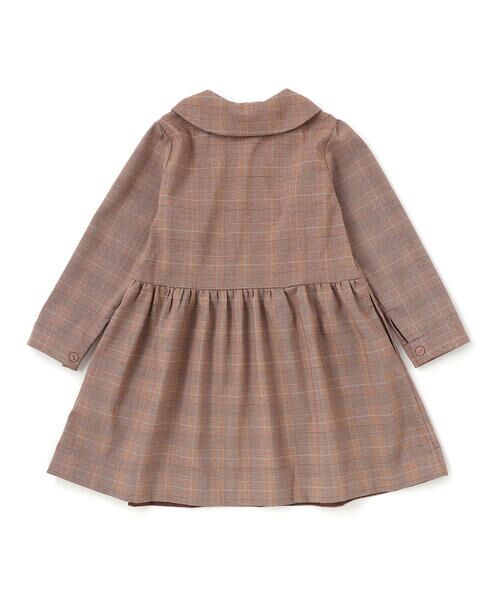 BeBe Petits Pois Vert / ベベ プチ ポワ ヴェール ミニ丈・ひざ丈ワンピース | グレンチェック襟リボンワンピース(95~150cm) | 詳細2