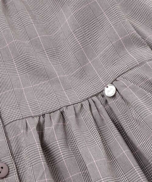 BeBe Petits Pois Vert / ベベ プチ ポワ ヴェール ミニ丈・ひざ丈ワンピース | グレンチェック襟リボンワンピース(95~150cm) | 詳細13