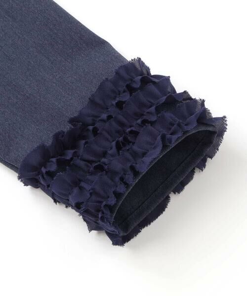 BeBe Petits Pois Vert / ベベ プチ ポワ ヴェール セットアップ | シフォンフリルブラウス+ロングパンツセットアップ(95~150cm) | 詳細9