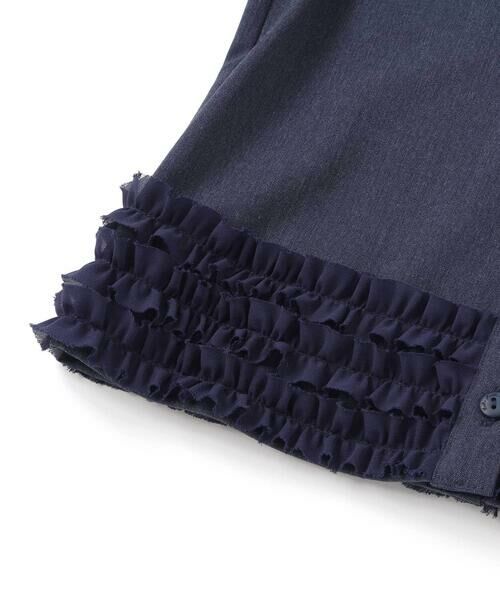 BeBe Petits Pois Vert / ベベ プチ ポワ ヴェール セットアップ | シフォンフリルブラウス+ロングパンツセットアップ(95~150cm) | 詳細10