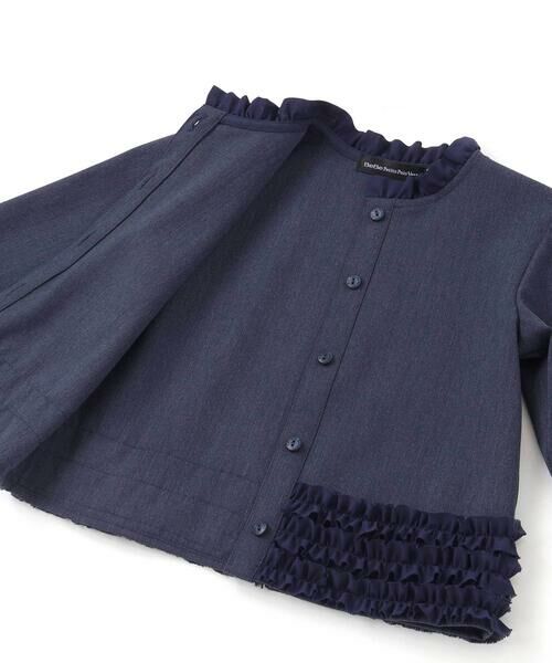 BeBe Petits Pois Vert / ベベ プチ ポワ ヴェール セットアップ | シフォンフリルブラウス+ロングパンツセットアップ(95~150cm) | 詳細11