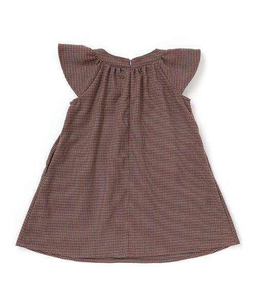 BeBe Petits Pois Vert / ベベ プチ ポワ ヴェール ミニ丈・ひざ丈ワンピース | 千鳥チェックラグランギャザースリーブワンピース(95~150cm) | 詳細8
