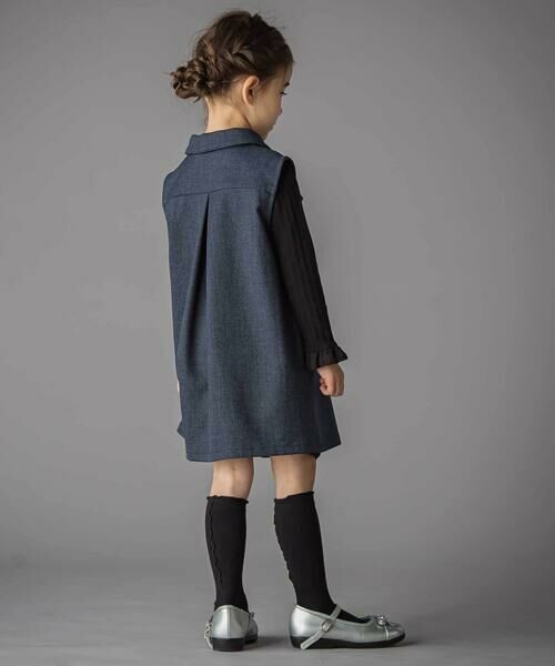 BeBe Petits Pois Vert / ベベ プチ ポワ ヴェール ベスト | フリルトレンチ風ジレ(95~150cm) | 詳細3