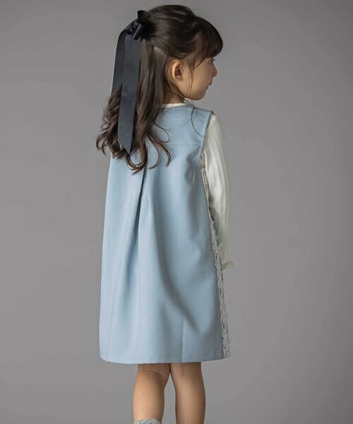 BeBe Petits Pois Vert / ベベ プチ ポワ ヴェール ミニ丈・ひざ丈ワンピース | 【お揃い】フリル&花レースAラインワンピース(95~150cm) | 詳細6