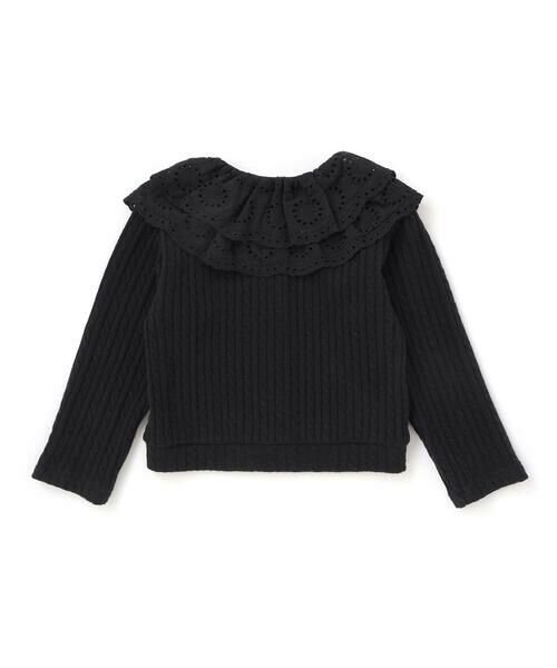BeBe Petits Pois Vert / ベベ プチ ポワ ヴェール テーラードジャケット | なわ編みニット襟フリルカーディガン(95~150cm) | 詳細19