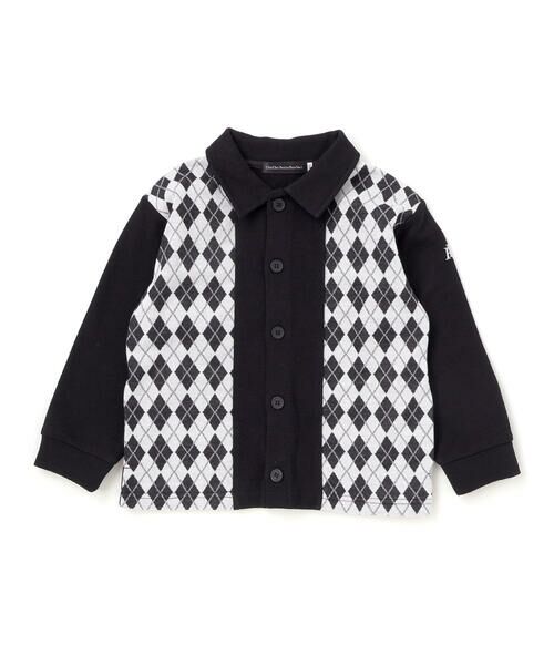 BeBe Petits Pois Vert / ベベ プチ ポワ ヴェール テーラードジャケット | 【お揃い】アーガイル+裏毛切り替え襟付きカーディガン(95~150cm) | 詳細4