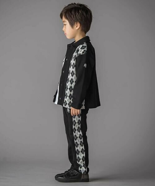 BeBe Petits Pois Vert / ベベ プチ ポワ ヴェール テーラードジャケット | 【お揃い】アーガイル+裏毛切り替え襟付きカーディガン(95~150cm) | 詳細2