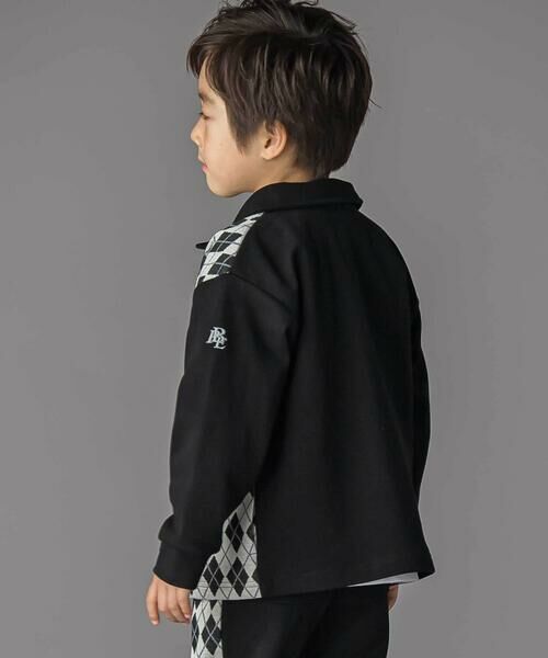 BeBe Petits Pois Vert / ベベ プチ ポワ ヴェール テーラードジャケット | 【お揃い】アーガイル+裏毛切り替え襟付きカーディガン(95~150cm) | 詳細3