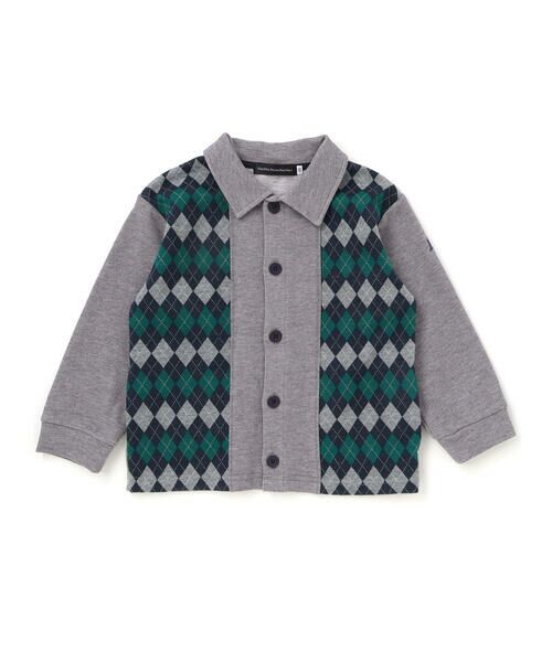 BeBe Petits Pois Vert / ベベ プチ ポワ ヴェール テーラードジャケット | 【お揃い】アーガイル+裏毛切り替え襟付きカーディガン(95~150cm) | 詳細10