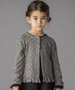 BeBe Petits Pois Vert / ベベ プチ ポワ ヴェール テーラードジャケット | ヘリンボーンラメニットカーディガン(95~150cm)