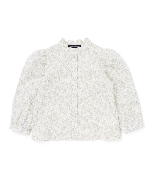 BeBe Petits Pois Vert / ベベ プチ ポワ ヴェール シャツ・ブラウス | スカラップ襟ブロード花柄シャツ(110~150cm) | 詳細5