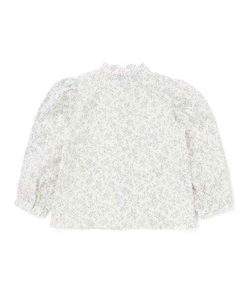BeBe Petits Pois Vert / ベベ プチ ポワ ヴェール シャツ・ブラウス | スカラップ襟ブロード花柄シャツ(110~150cm) | 詳細6