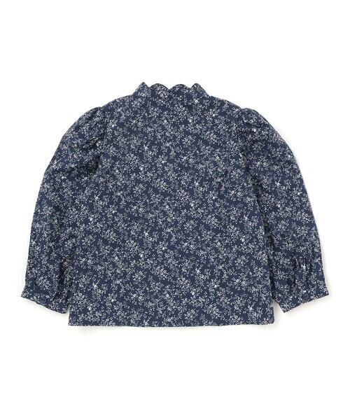 BeBe Petits Pois Vert / ベベ プチ ポワ ヴェール シャツ・ブラウス | スカラップ襟ブロード花柄シャツ(110~150cm) | 詳細8